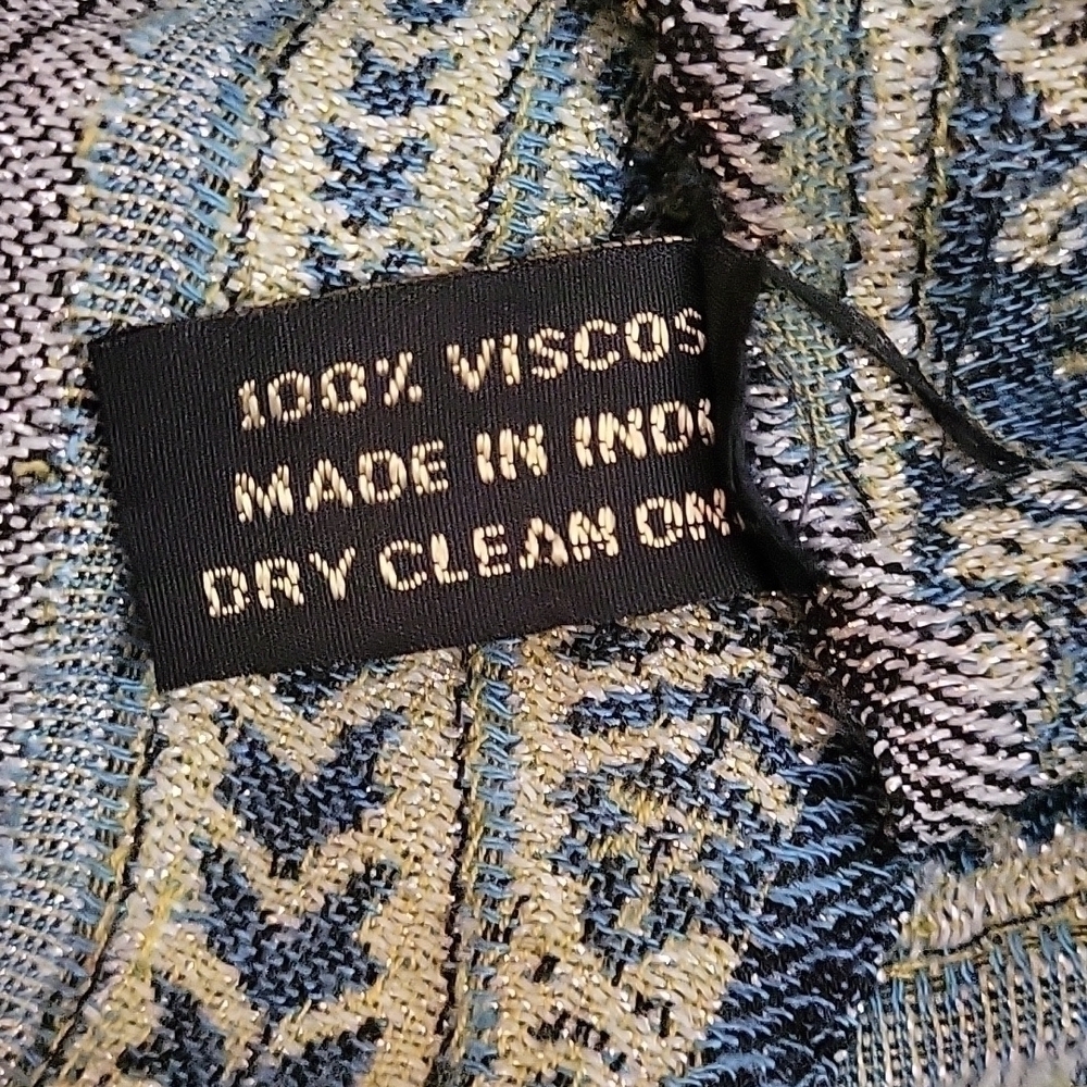 ISABELLA Paisley Jacquard Metallic Scarf Shawl Stole Blanket Wrap - Picture 8 of 10